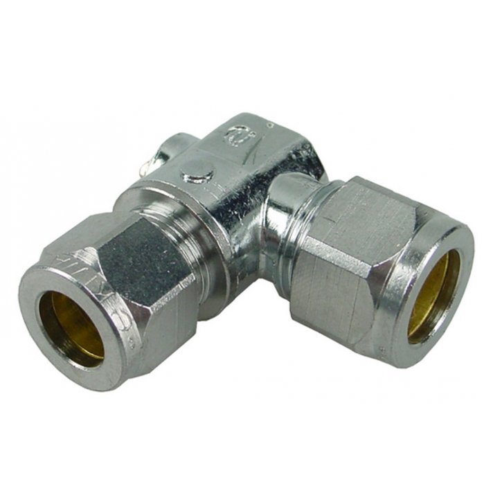 Riko chroom mini-kogelkraan haaks knel 15 mm x 10 mm
