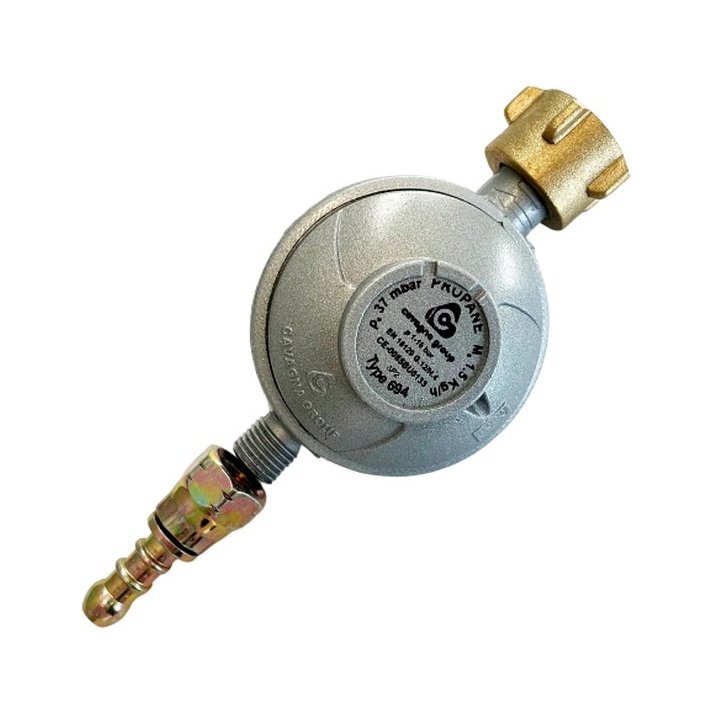 Flesontspanner 37 mbar, debiet 1,5 kg/u, POL-slangaansluiting