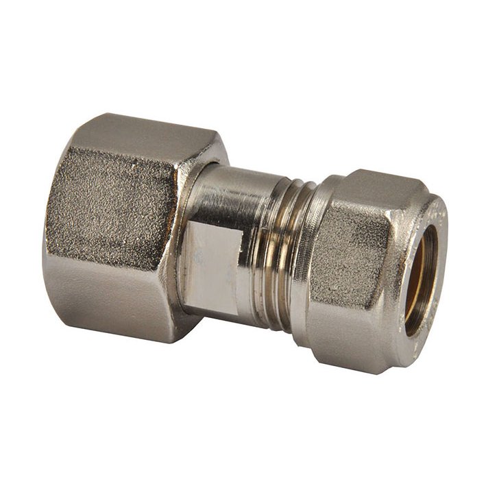 Riko gaskoppeling M24 x 15 mm knel, vernikkeld