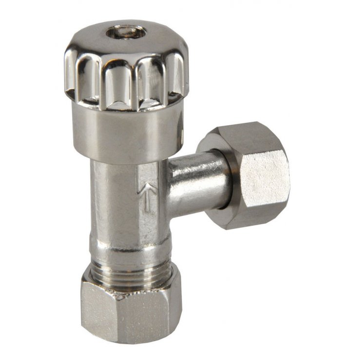 Riko hoekstopkraan 3/8 x 12 mm knel, chroom