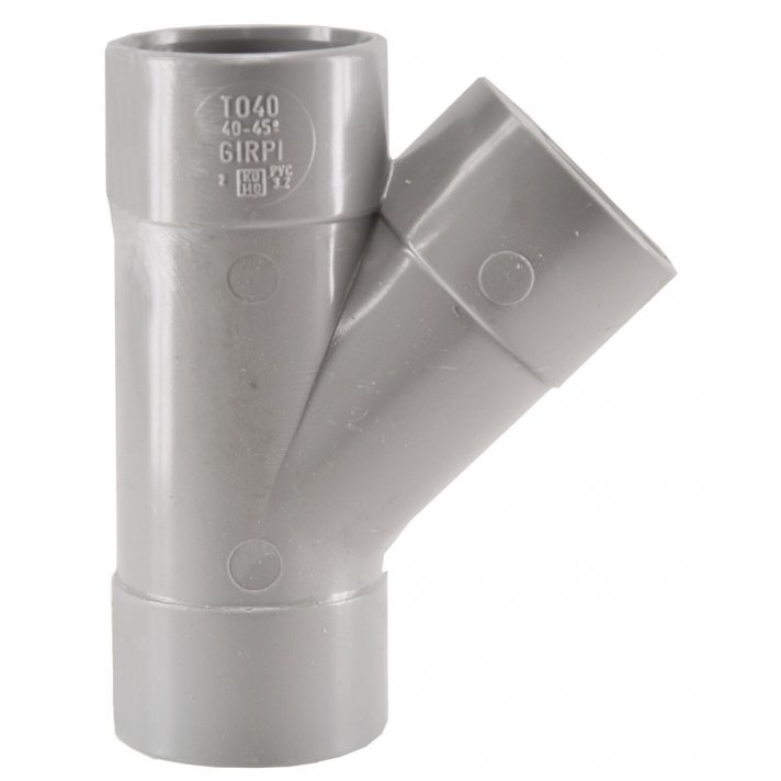 T-stuk 3 x mof 32 mm 45 graden PVC