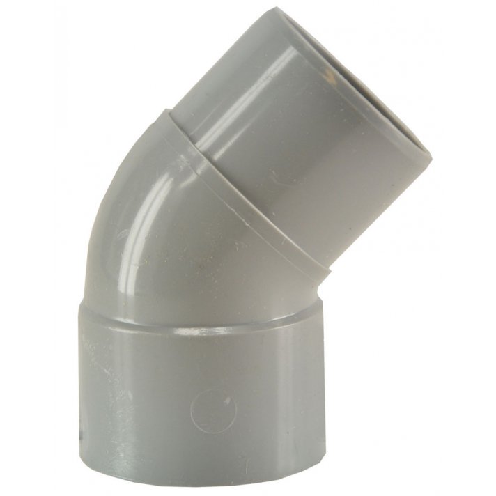 Afvoerbocht mof 40 mm x spie 40 mm 45 graden PVC