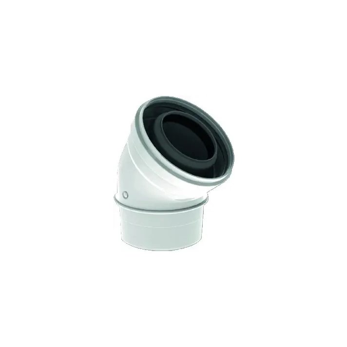 TwinSafe Bocht 45° Ø80/125 mm Concentrisch Wit PP
