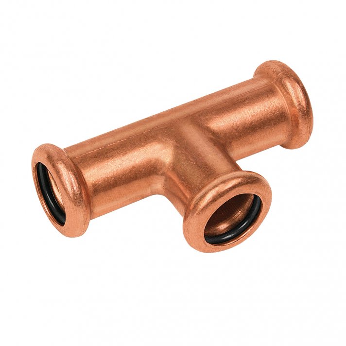 Bonfix Roodkoper Press T-koppeling verlopend (water) | 22 x 12 x 22