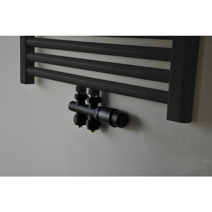 Riko Set thermostatisch onderblok, haaks-rechts, mat zwart