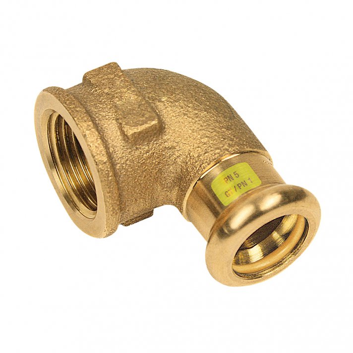 Bonfix Roodkoper Binnendraad x Press kniekoppeling (gas) | 1/2 x 22