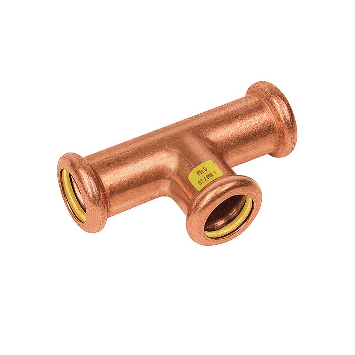 Bonfix Roodkoper Press T-koppeling verlopend (gas) | 15 x 22 x 15