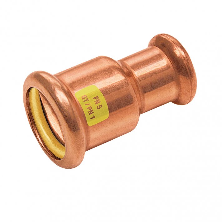 Bonfix Roodkoper Press rechte verloopkoppeling (gas) | 22 x 15