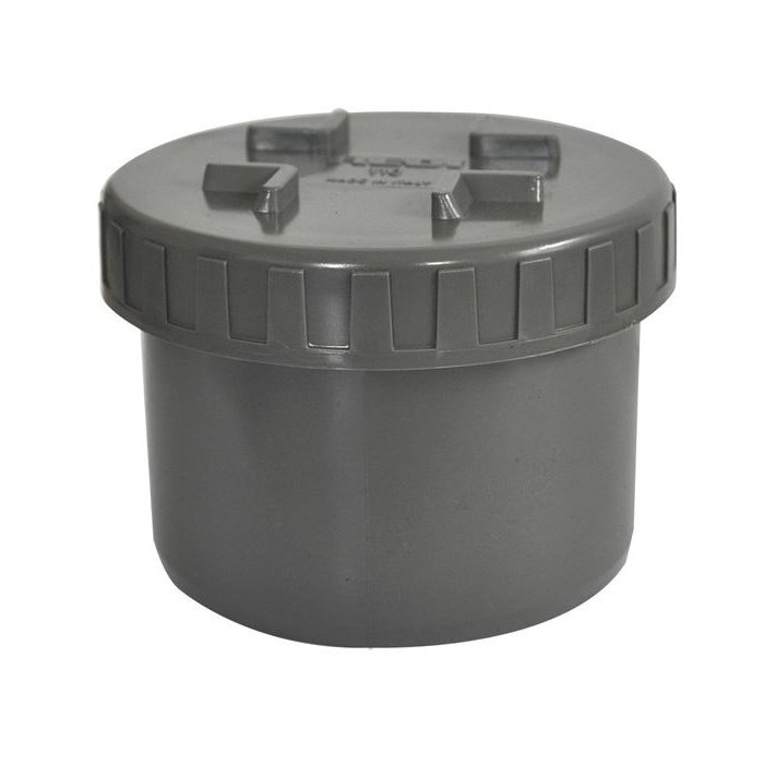Eindstuk met schroefdeksel 125 mm PVC