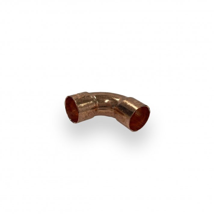 Riko bocht roodkoper 22 x 22 mm, 90 graden