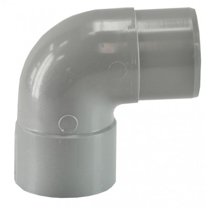 PVC Afvoerbocht 90gr. mof/spie grijs 125mm