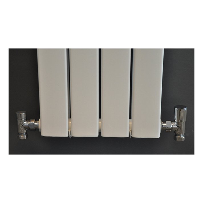 Wiesbaden Luxe radiator aansluitset, haaks, chroom