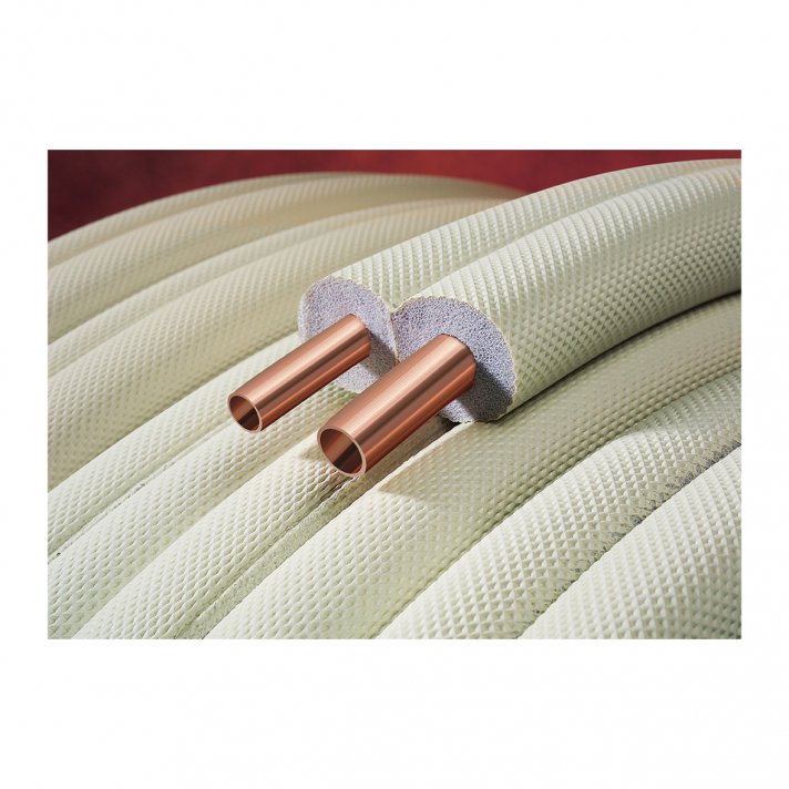 Airco Koperen Dubbele Buis met Isolatie - Zonder Koppelingen - 1/4" - 1/2" - 20 m