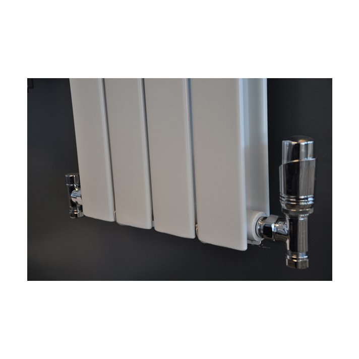 Wiesbaden Luxe thermostatische radiator aansluitset, haaks, chroom