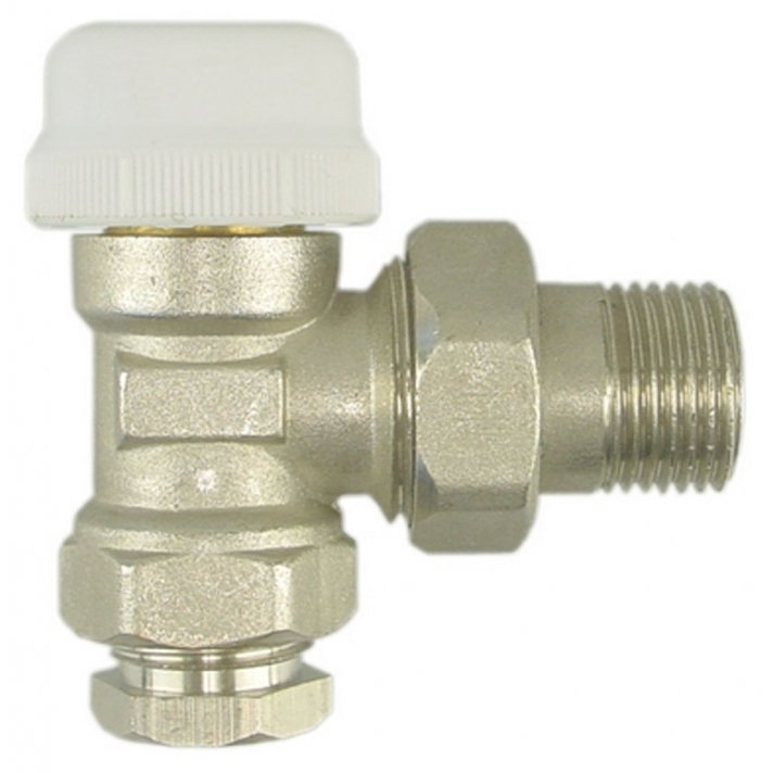 Thermostatisch ventiel zonder knop 1/2", haaks, inclusief adaptor