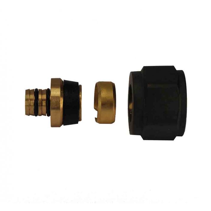 Luxe adaptor 16 x 2,0 mm Eurokonus, mat zwart