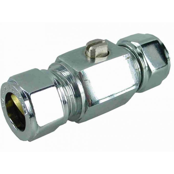 Riko chroom mini-kogelkraan recht knel 12 mm x 12 mm