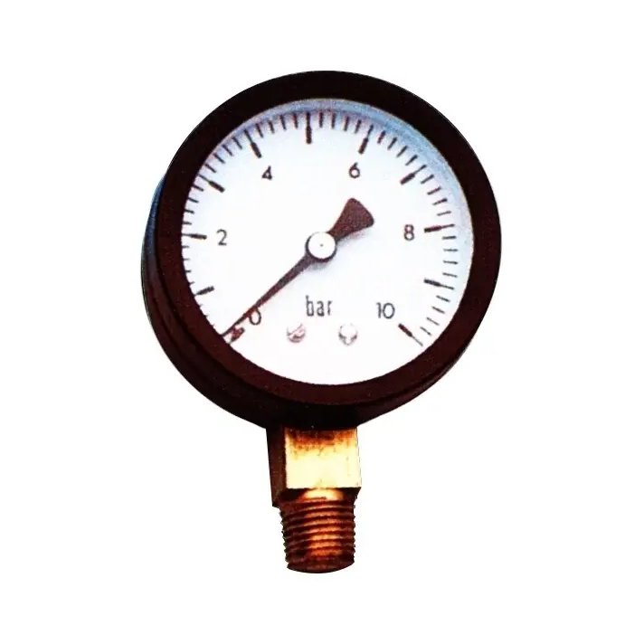 Drukmeter manometer 1/4" onderaansluiting 0-10 bar