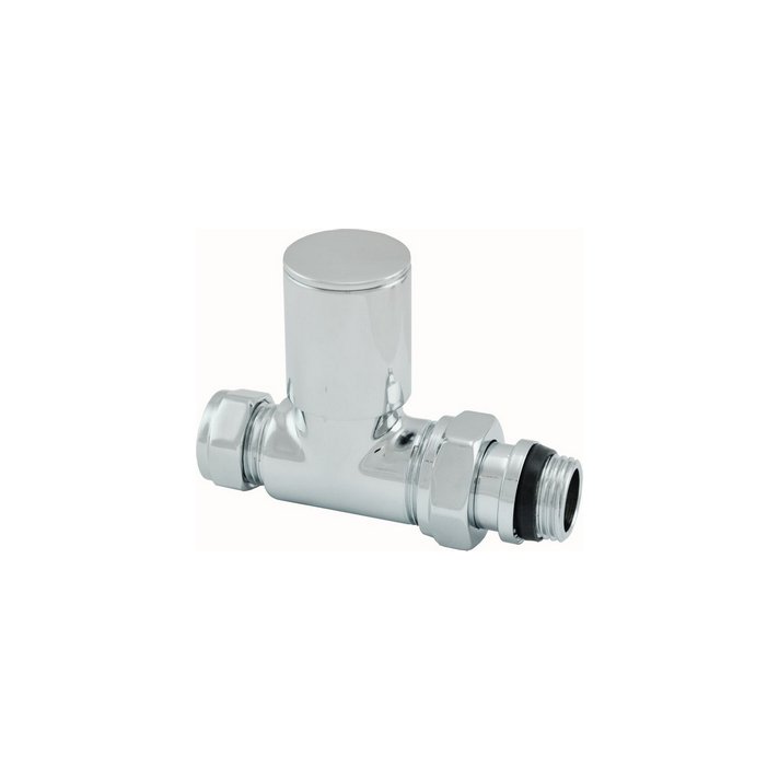 Luxe radiatorventiel 1/2" x 15 mm (M22) knel, recht, chroom