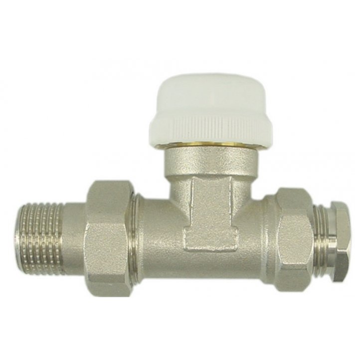 Thermostatisch ventiel zonder knop 1/2", recht, inclusief adaptor