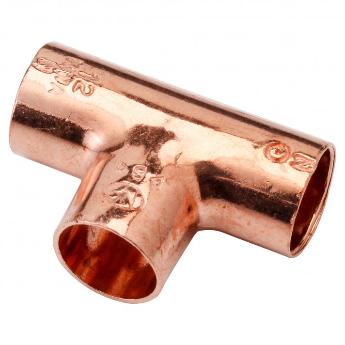 Riko T-stuk roodkoper 15 x 15 x 15 mm