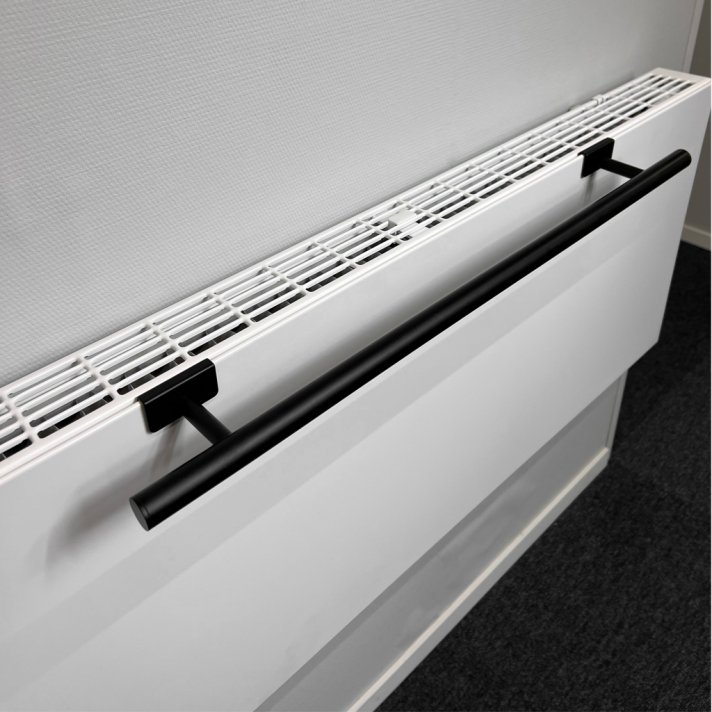 BSXL handdoekenrek 400 mm voor radiatoren boven-bevestiging zwart