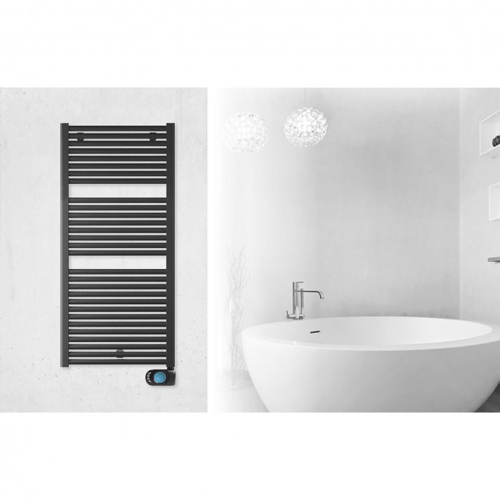 600x1200 - 500 watt | elektrische handdoekradiator zwart