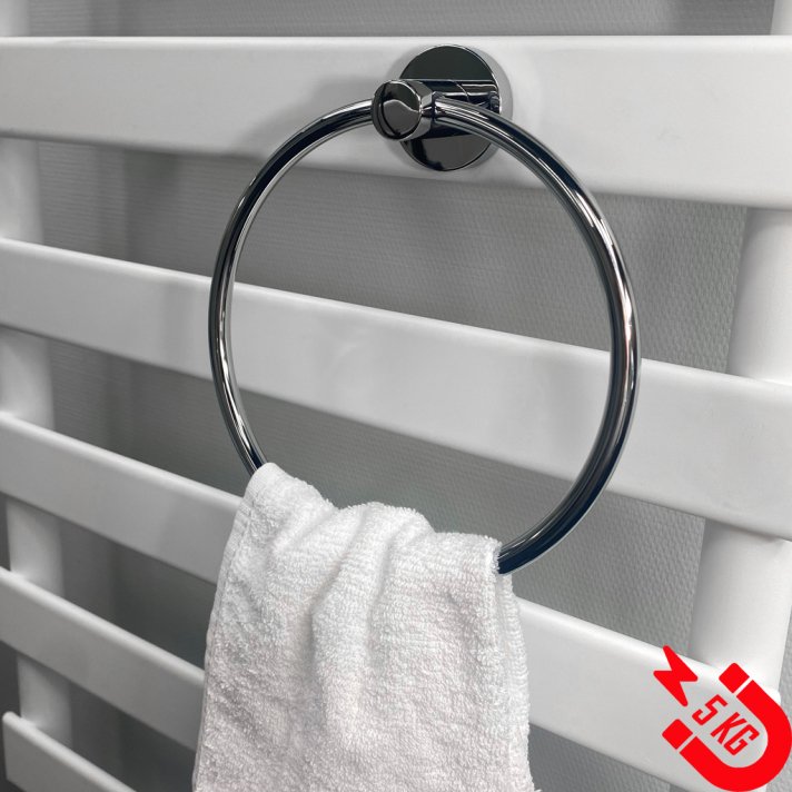 BSXL Magneet-line Chroom – Magnetische handdoekring (gesloten versie)