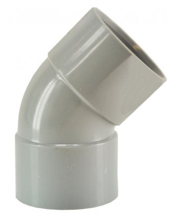 Afvoerbocht dubbele mof 125 mm 45 graden PVC