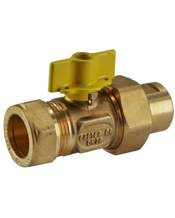 Riko gaskogelkraan 22 mm knel x 1/2" binnendraad