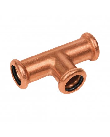 Bonfix Roodkoper Press T-koppeling verlopend (water) | 28 x 28 x 22