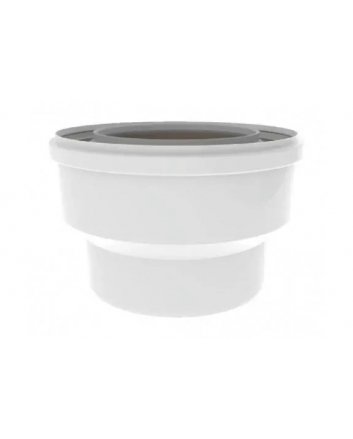 TwinSafe Verloop Ø60/100 - Ø80/125 mm Concentrisch Wit PP