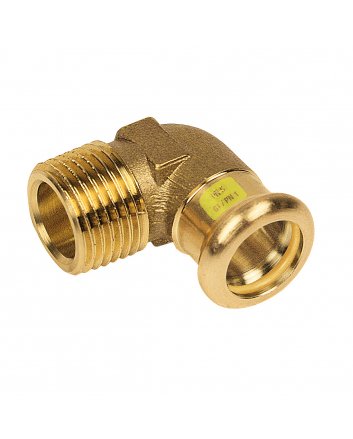 Bonfix Roodkoper Buitendraad x Press kniekoppeling (gas) | 1 x 22