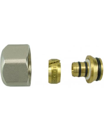 TP-99 adaptor voor Alu-Pex 16 x 2,0 mm Eurokonus, vernikkeld