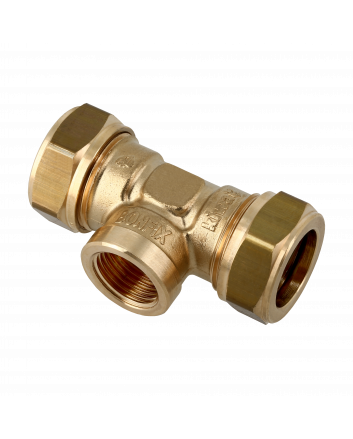 Bonfix Messing Knel x Binnendraad x Knel T-koppeling | 28 x 1/2 x 28