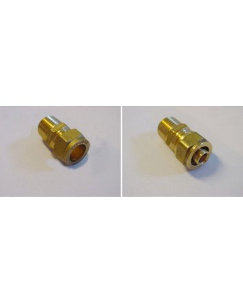 Adaptor 16 x 2,0 mm voor knel 15 mm