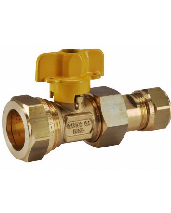 Riko gaskogelkraan 22 mm knel x 15 mm knel