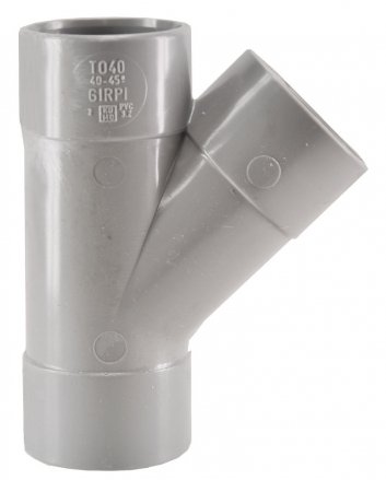 T-stuk 3 x mof 75 mm 45 graden PVC