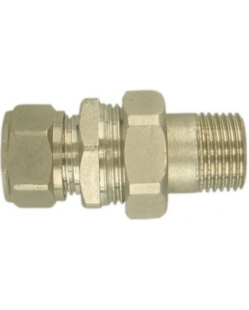 Radiatorkoppeling 3-delig 1/2" x 15 mm knel, recht, vernikkeld