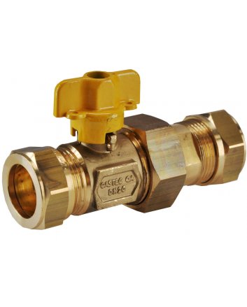Riko gaskogelkraan 22 mm knel x 22 mm knel