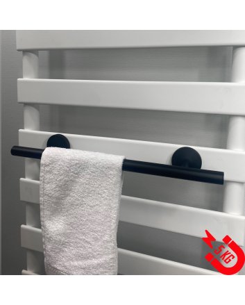 BSXL magnetisch 400 mm handdoekenrek voor radiatoren – Zwart