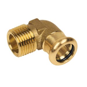 Bonfix Roodkoper Buitendraad x Press kniekoppeling (water) | 1 x 22