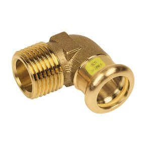 Bonfix Roodkoper Buitendraad x Press kniekoppeling (gas) | 1 1/4 x 35
