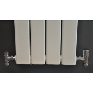 Wiesbaden Luxe radiator aansluitset, haaks, chroom