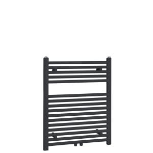 80x40 cm - 450 Watt - Ecorad Handdoekradiator - Mat Zwart (RAL9005) - Universal-6 aansluitpunten