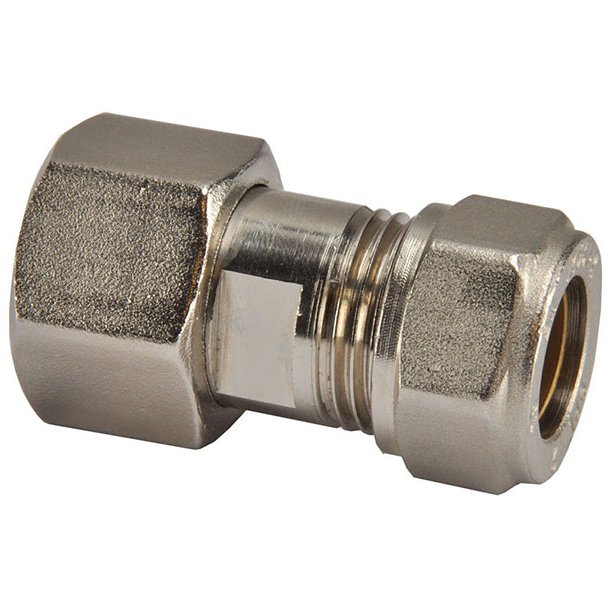 Riko gaskoppeling M24 x 15 mm knel, vernikkeld
